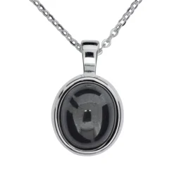 Halsband med oval sten hematit blodsten
