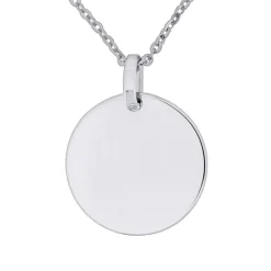 Halsband med rund berlock 16 mm äkta silver
