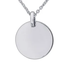 Halsband med rund berlock 16 mm äkta silver