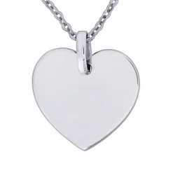 Halsband med silverhjärta 15 mm äkta silver