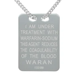 Halsband med waranbricka äkta silver pansarkedja