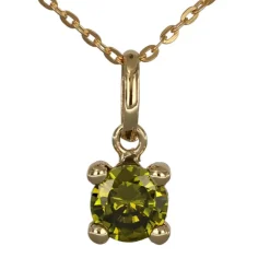 Halsband månadssten augusti äkta guld 18 karat