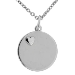 Halsband rund berlock med hjärta