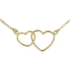 Halsband två ihopsatta hjärtan äkta guld 18 karat