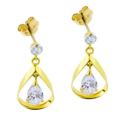 Hängande guldörhängen