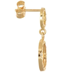 Hängande guldörhängen med ringar äkta guld 18 karat