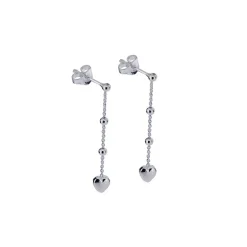 Hängande långa örhängen hjärtan