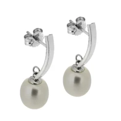 Hängande pärlörhängen vitguld 18 karat