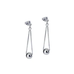 Hängande silverörhängen kulor