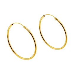 Hoops örhängen guldpläterat äkta silver 40 mm