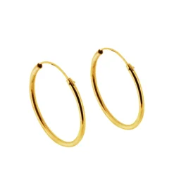 Hoops örringar guldpläterat äkta silver 30 mm