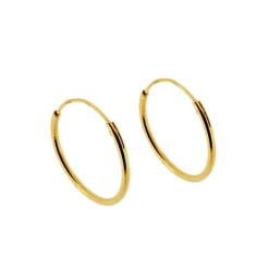 Hoops små örringar guldpläterat silver 16 mm