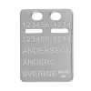 ID-bricka i äkta silver storlek 17x23 med gravyr