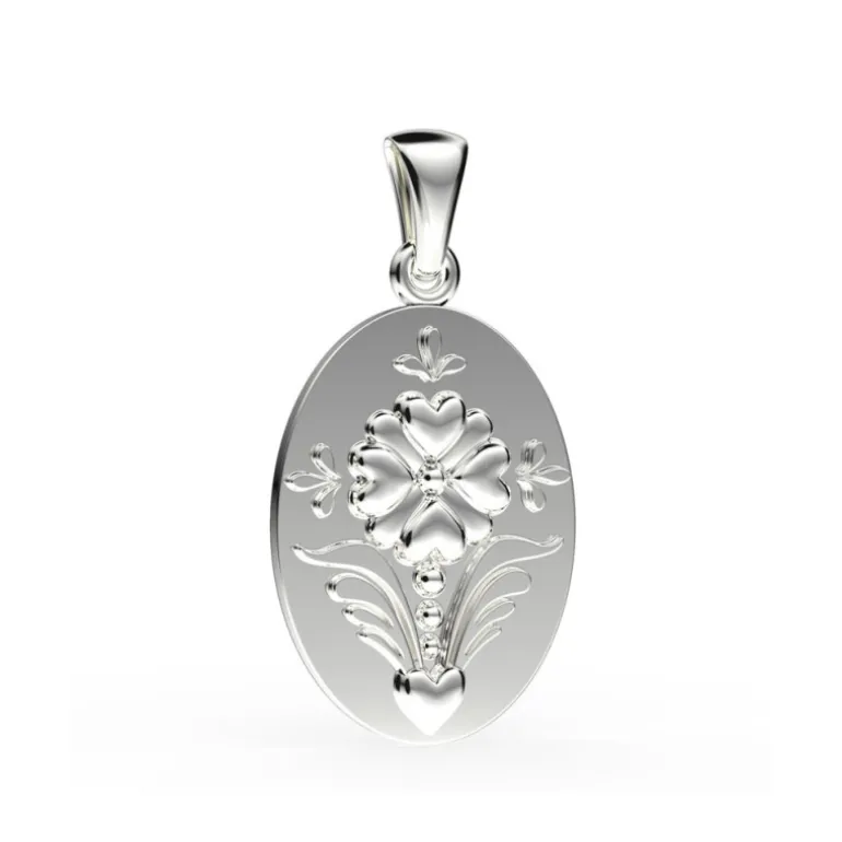 Kurbitssmycke mellan silver