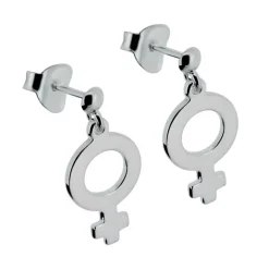 Kvinnosymbol feminist örhängen äkta silver