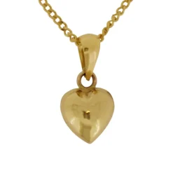 Litet guldhjärta med guldkedja äkta guld 18 karat