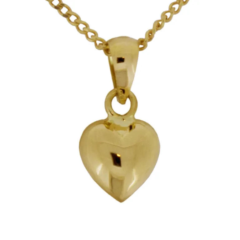 Litet guldhjärta med kedja barn äkta guld 18 karat