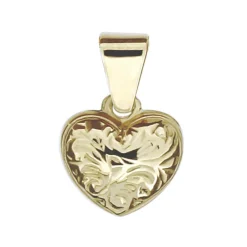 Litet guldhjärta med mönster äkta guld 18 karat
