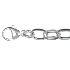Lång kraftig silverkedja ovala öglor äkta silver