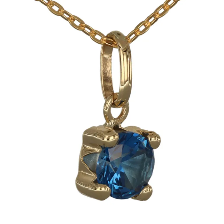 Månadssten halsband december äkta guld 9 karat