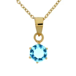 Månadssten mars guldförgyllt silver