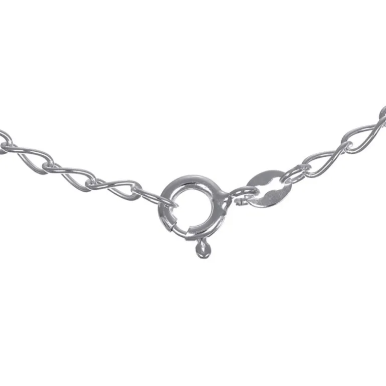 Mycket tunn gles pansarkedja äkta silver 45 cm