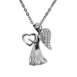 Ängel med hjärta halsband