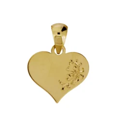Platt guldhjärta smycke äkta guld 18 karat
