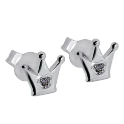 Princesskrona örhängen i äkta silver