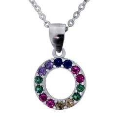 Rainbow halsband äkta silver