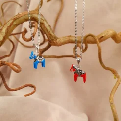 Röd dalahäst halsband