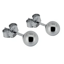 Rhodinerade silverkulor örhängen 5 mm