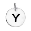 Rund berlock bokstav Y äkta silver