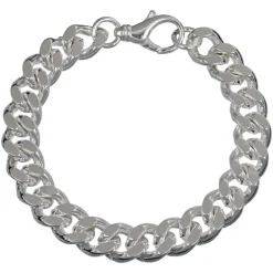 Silverarmband bred pansarkedja 22 cm