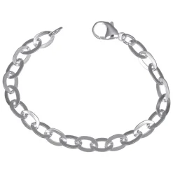 Silverarmband ovala platta länkar 19 cm