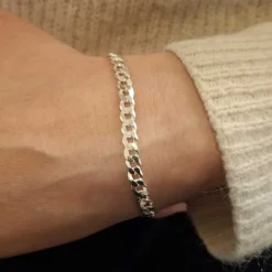 Silverarmband pansar 21 cm