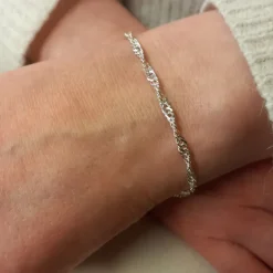 Singapore vridet silverarmband 18 cm