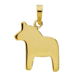 Slät dalahäst berlock guldförgyllt äkta silver