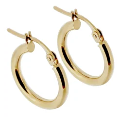 Små runda hoops 14 mm äkta guld 9 karat