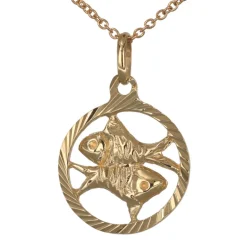 Stjärntecken halsband fiskarna äkta guld 9 karat