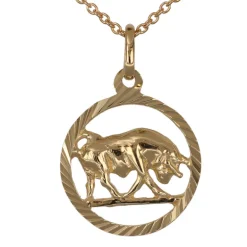 Stjärntecken halsband oxe äkta guld 9 karat