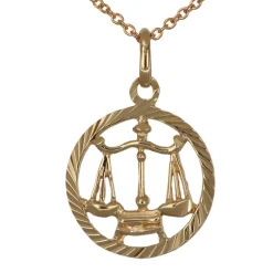 Stjärntecken halsband vågen äkta guld 9 karat