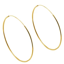 Stora guldpläterade hoops guldförgyllt silver 50 mm