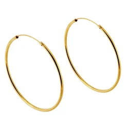 Stora hoops guldpläterade örhängen ringar äkta silver 50 mm