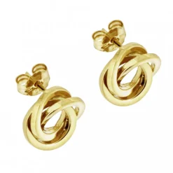 Stora knutar guldörhängen 18 karat 9 mm