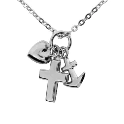 Tro hopp och kärlek silverhalsband