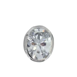 Vitguldssmycke äkta guld 18 karat med oval glittrig sten